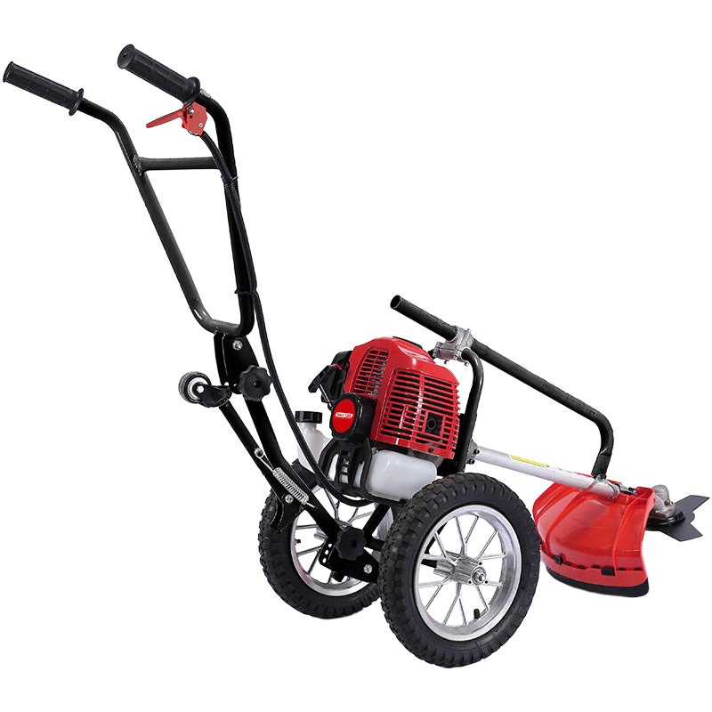 G-Carve 62cc 2-Stroke Gasoline Grass Trimmer Brush Cutter with Wheels - Professional Garden Tool