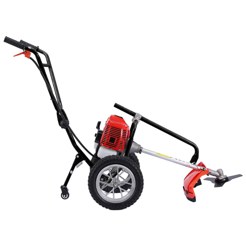 G-Carve 62cc 2-Stroke Gasoline Grass Trimmer Brush Cutter with Wheels - Professional Garden Tool