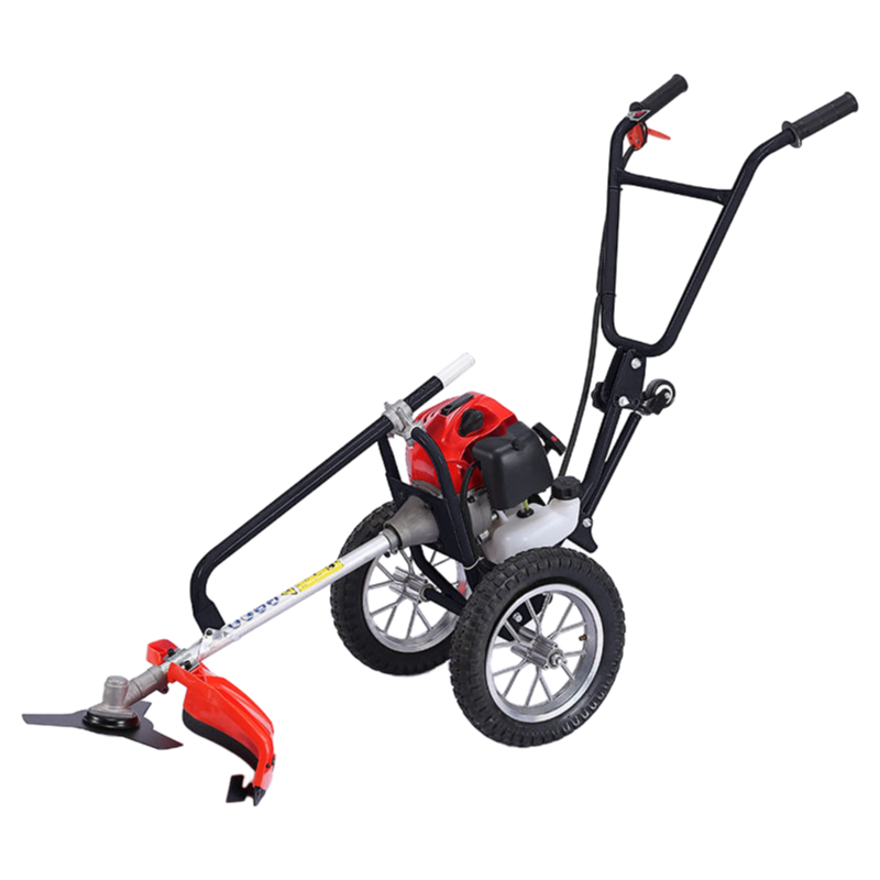 G-Carve 62cc 2-Stroke Gasoline Grass Trimmer Brush Cutter with Wheels - Professional Garden Tool