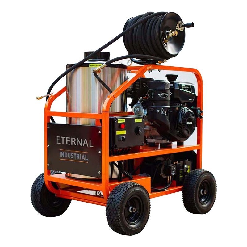 4000PSI Gasoline Hot Water High Pressure Washer with Hose Reel - Industrial Grade Car Wash Machine