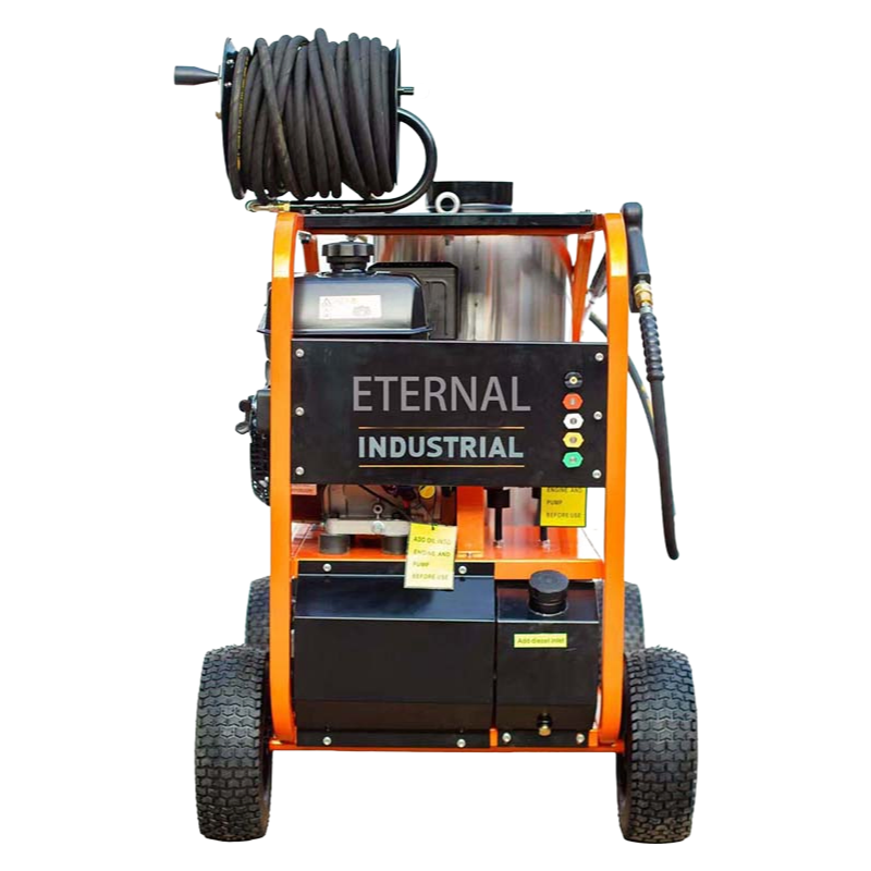 4000PSI Gasoline Hot Water High Pressure Washer with Hose Reel - Industrial Grade Car Wash Machine