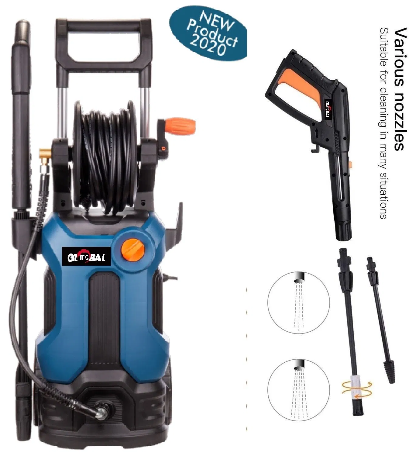 1800W High Pressure Washer with 6m Hose - Electric Power Cleaner for Car & Garden Cleaning