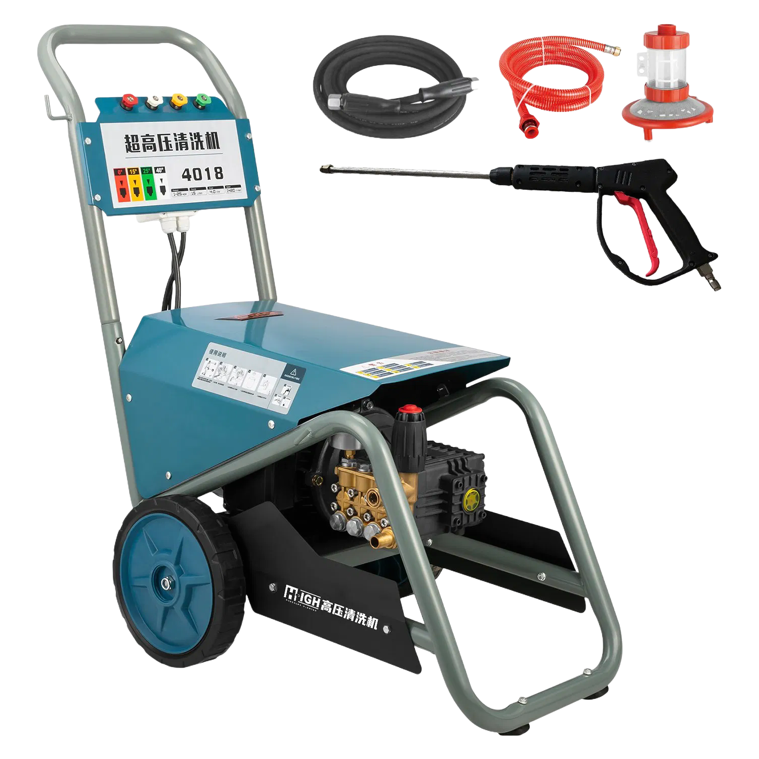 CE SGS Certified Movable Electric Pressure Washer with Fan-Shaped Nozzle 150Bar