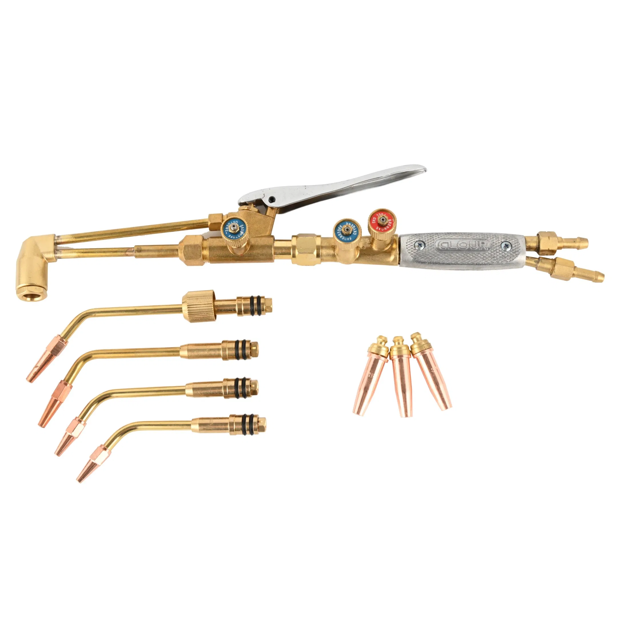Professional Switzerland Style Gloor Type Welding Torch with 5 Welding Pipes for Industrial Use