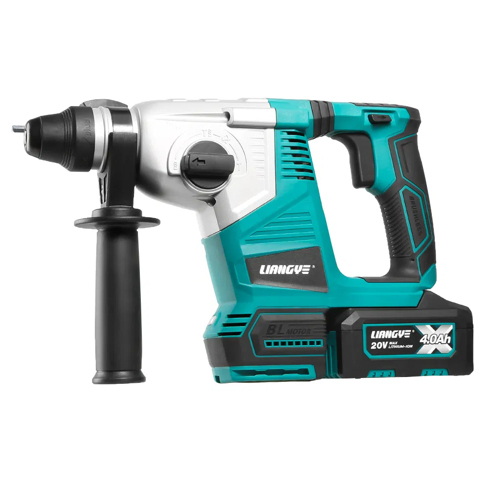 20V SDS Plus Brushless Rotary Hammer Drill - 4000mAh Cordless Rotary Hammer with 4 Functions