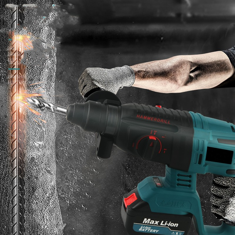 Industrial-Grade Cordless Hammer Drill - 4.0Ah Battery Capacity & 850W Power Rating