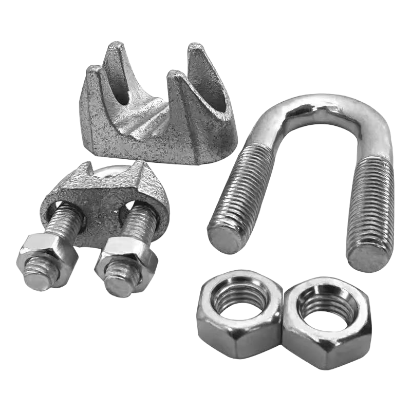 DIN741 Malleable Iron Wire Rope Clips for Fencing and Handrails with Easy Installation
