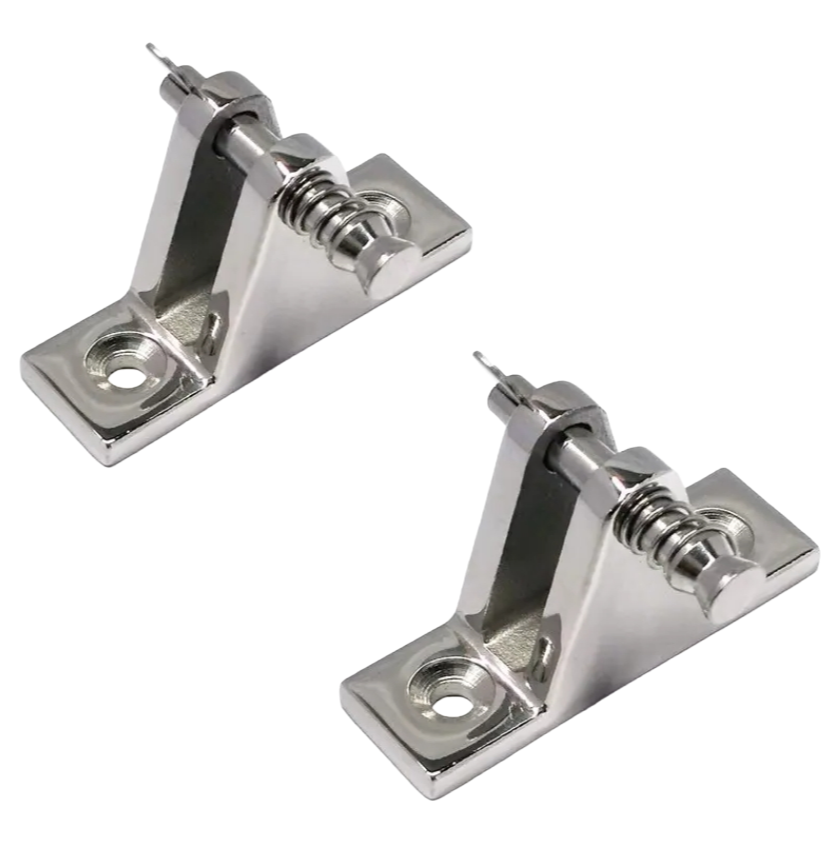Heavy Duty 316 Stainless Steel Bimini Top Deck Hinge with Quick Release Pins for Marine Use