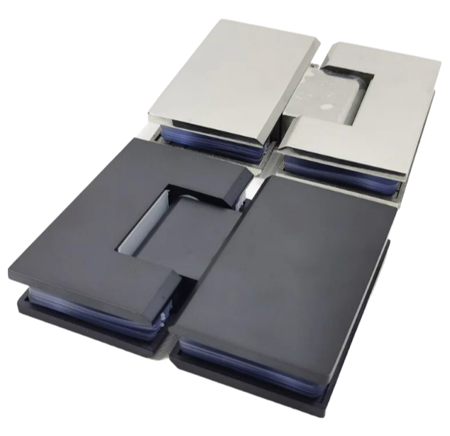 Wholesale Zinc Alloy 180 Degree Shower Hinge - Matte Black Finish Glass Door Hardware