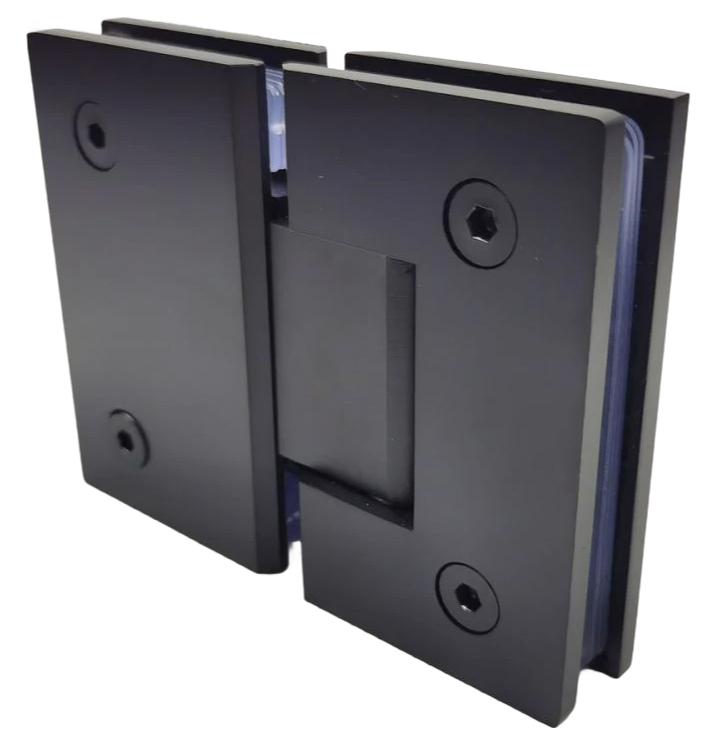 Wholesale Zinc Alloy 180 Degree Shower Hinge - Matte Black Finish Glass Door Hardware