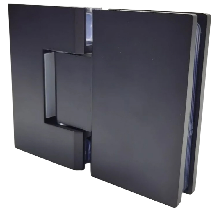 Wholesale Zinc Alloy 180 Degree Shower Hinge - Matte Black Finish Glass Door Hardware