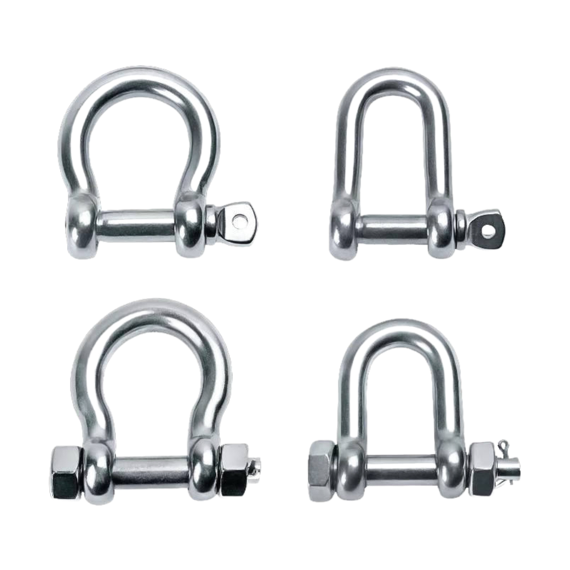 Custom 304/316 Stainless Steel Bow Shackle with Safety Bolt Pin for Marine Use