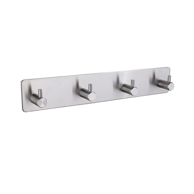 Black Brushed Stainless Steel Adhesive Hook No Drill Installation 16lbs Capacity