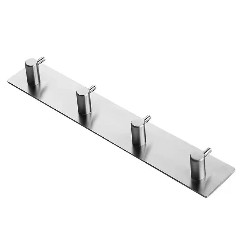 Black Brushed Stainless Steel Adhesive Hook No Drill Installation 16lbs Capacity
