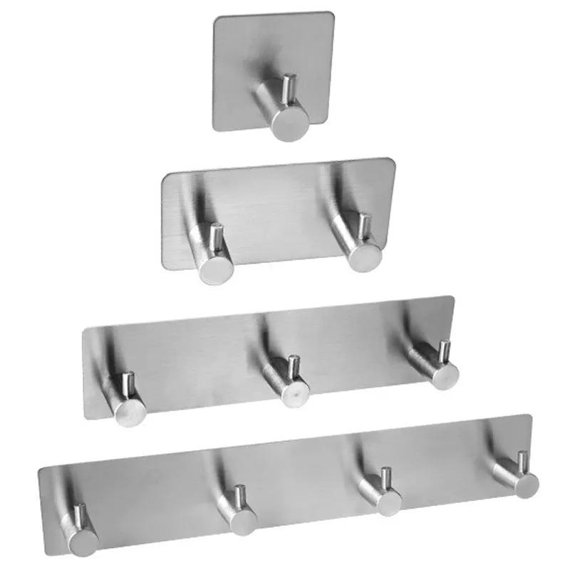 Black Brushed Stainless Steel Adhesive Hook No Drill Installation 16lbs Capacity