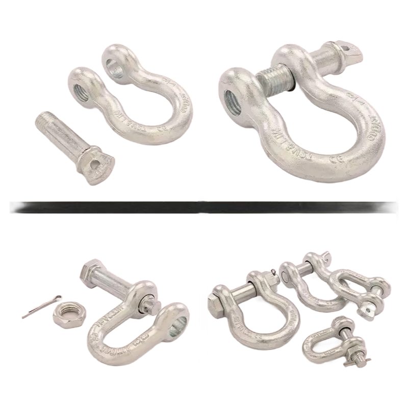 Industrial Grade D Shape Anchor Shackles Hot Dip Galvanized Finish EN 13889 Certified