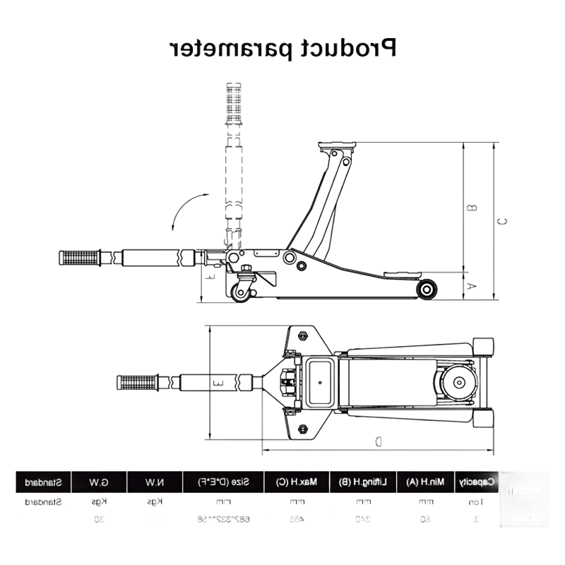 3 Ton Heavy Duty Hydraulic Floor Jack for Car Lifting - Fast Lifting & High Capacity