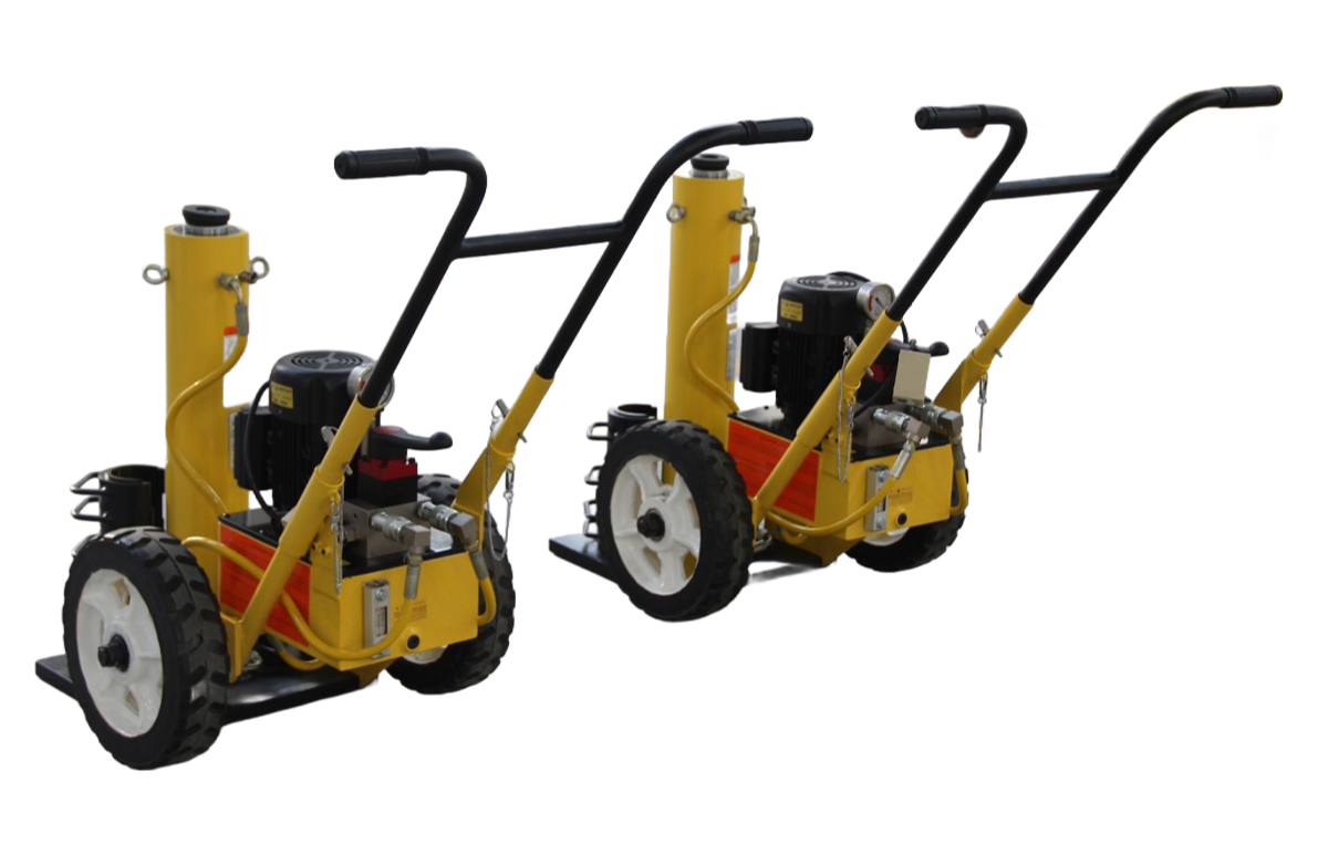 Rugged Wear-Resistant Hydraulic Jack with Large Base Pad and All-Round Wheels for Easy Transport