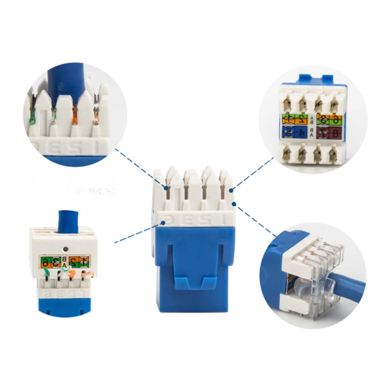 Customized Color Options Cat6 IDC Connector with 45 Degree Angled Design