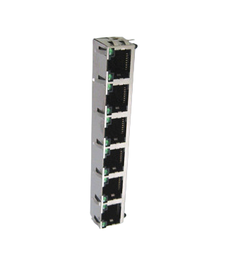 Wholesale RJ45 Jack 1X6 LED with Gold Plated Contacts for Industrial Use