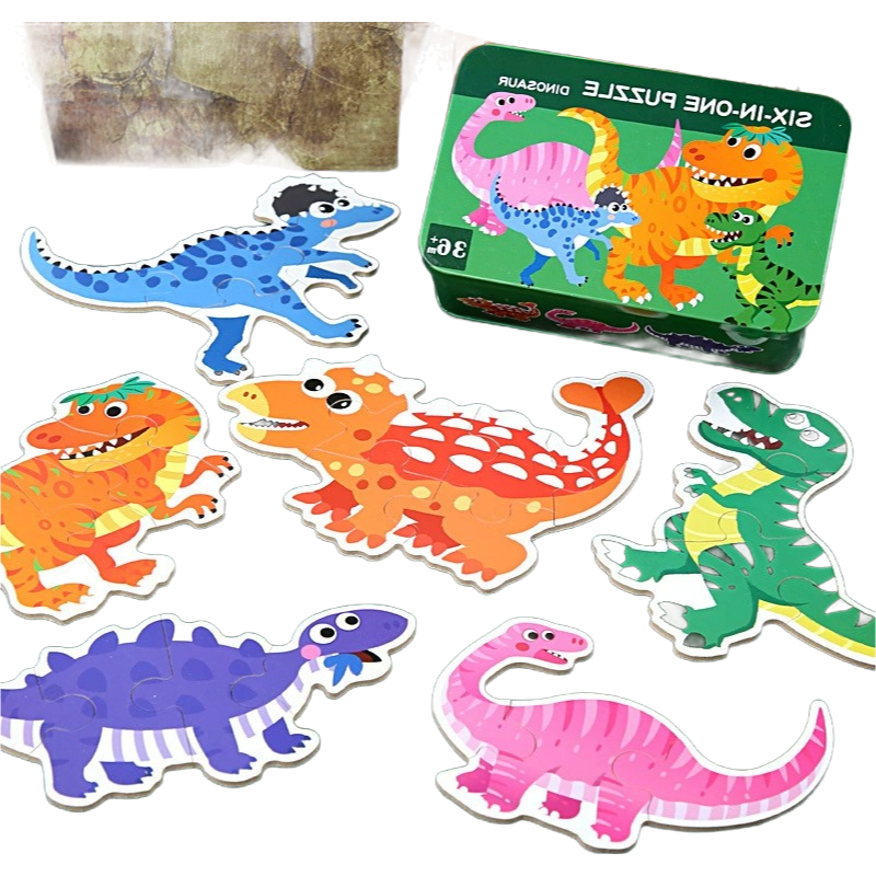 6 in 1 Classic Flat Jigsaw Puzzle Early Education Toy for Children Age 3+ with Multiple Themes and Certifications