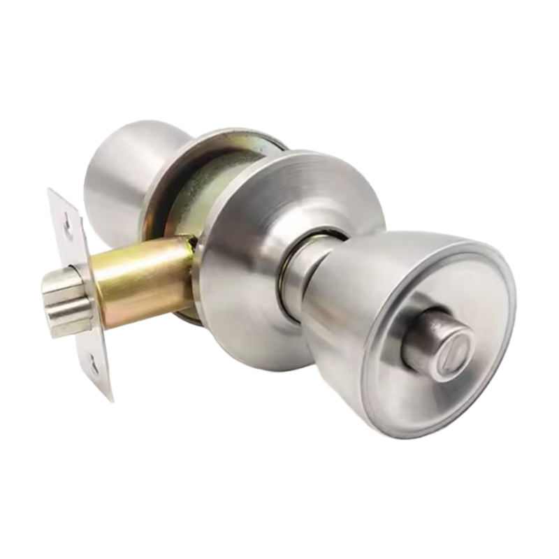 High Security Ball Knob Door Lock Set with 3 Brass Keys - 70mm Backset