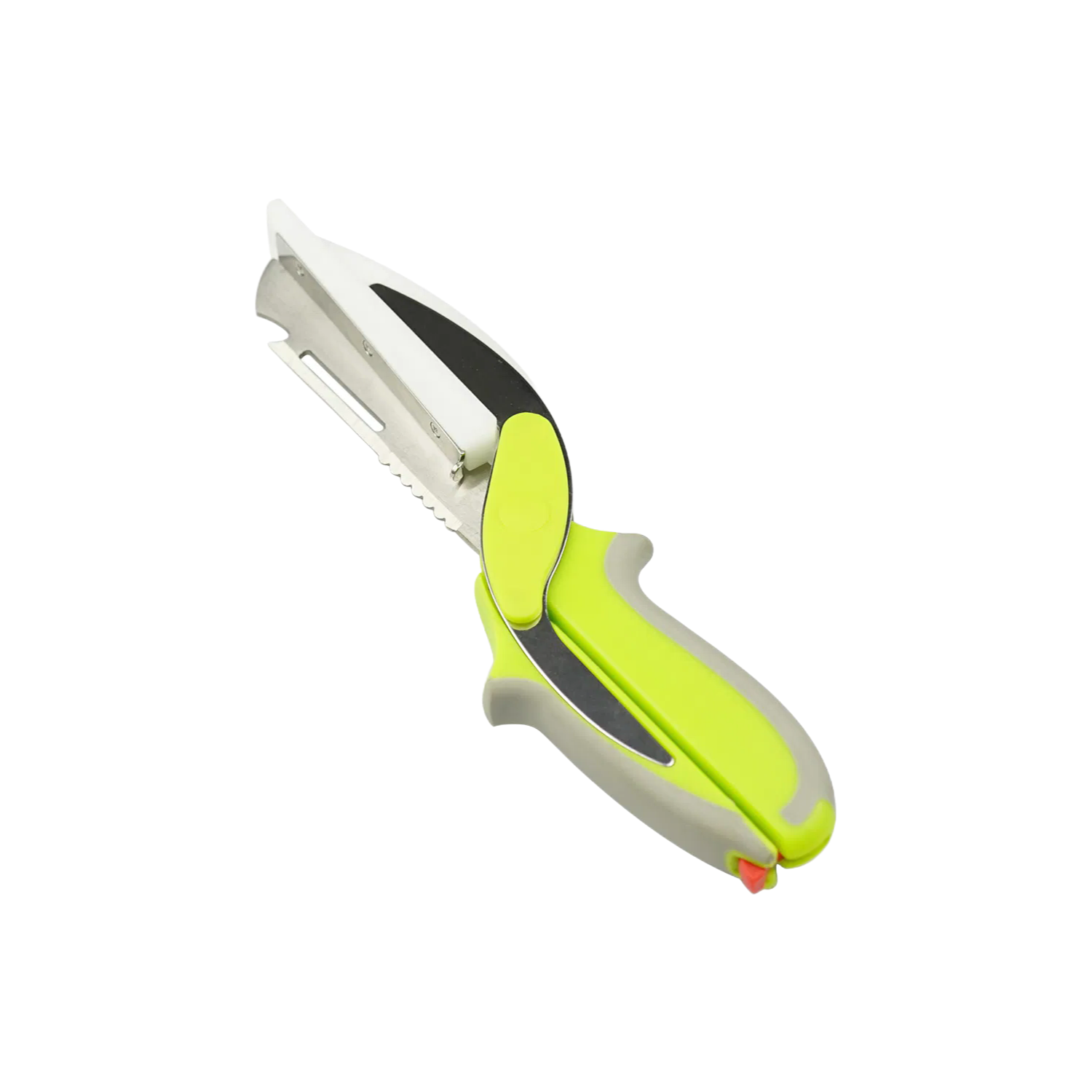 Stainless Steel Vegetable 2 in 1 Cutter Food Chopper with Rubber Handle for Kitchen Use