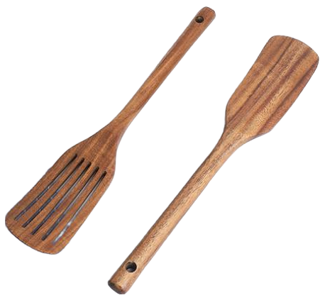 Durable Teak Wood Kitchen Utensils with Easy-Grip Handles and Leak-Proof Holder for Daily Use