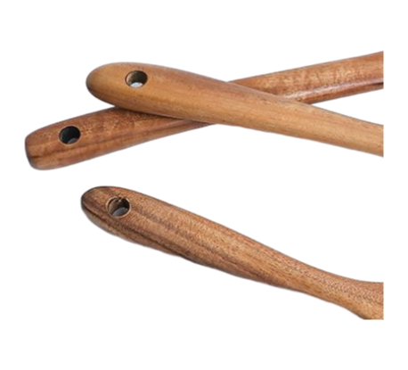 Durable Teak Wood Kitchen Utensils with Easy-Grip Handles and Leak-Proof Holder for Daily Use