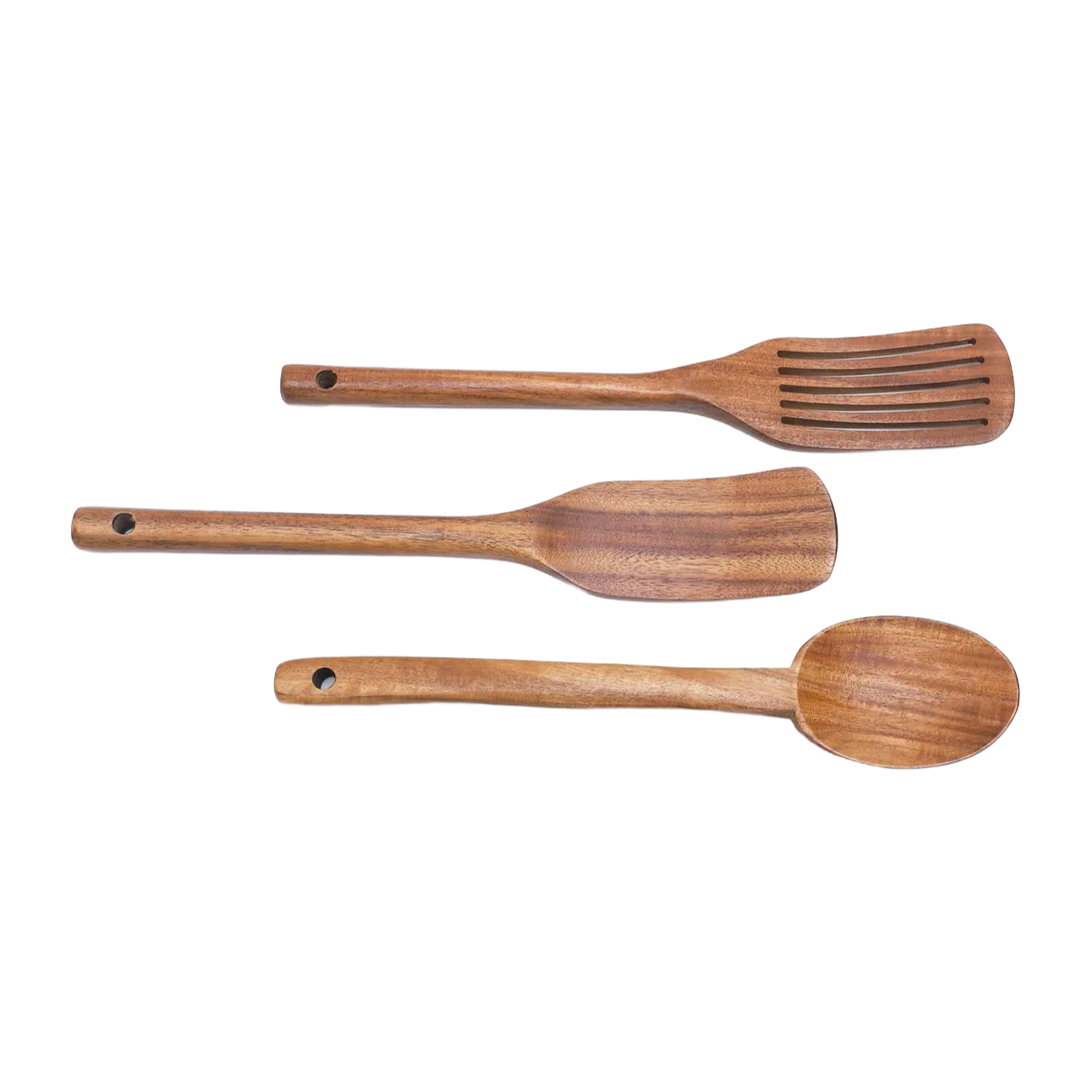 Durable Teak Wood Kitchen Utensils with Easy-Grip Handles and Leak-Proof Holder for Daily Use