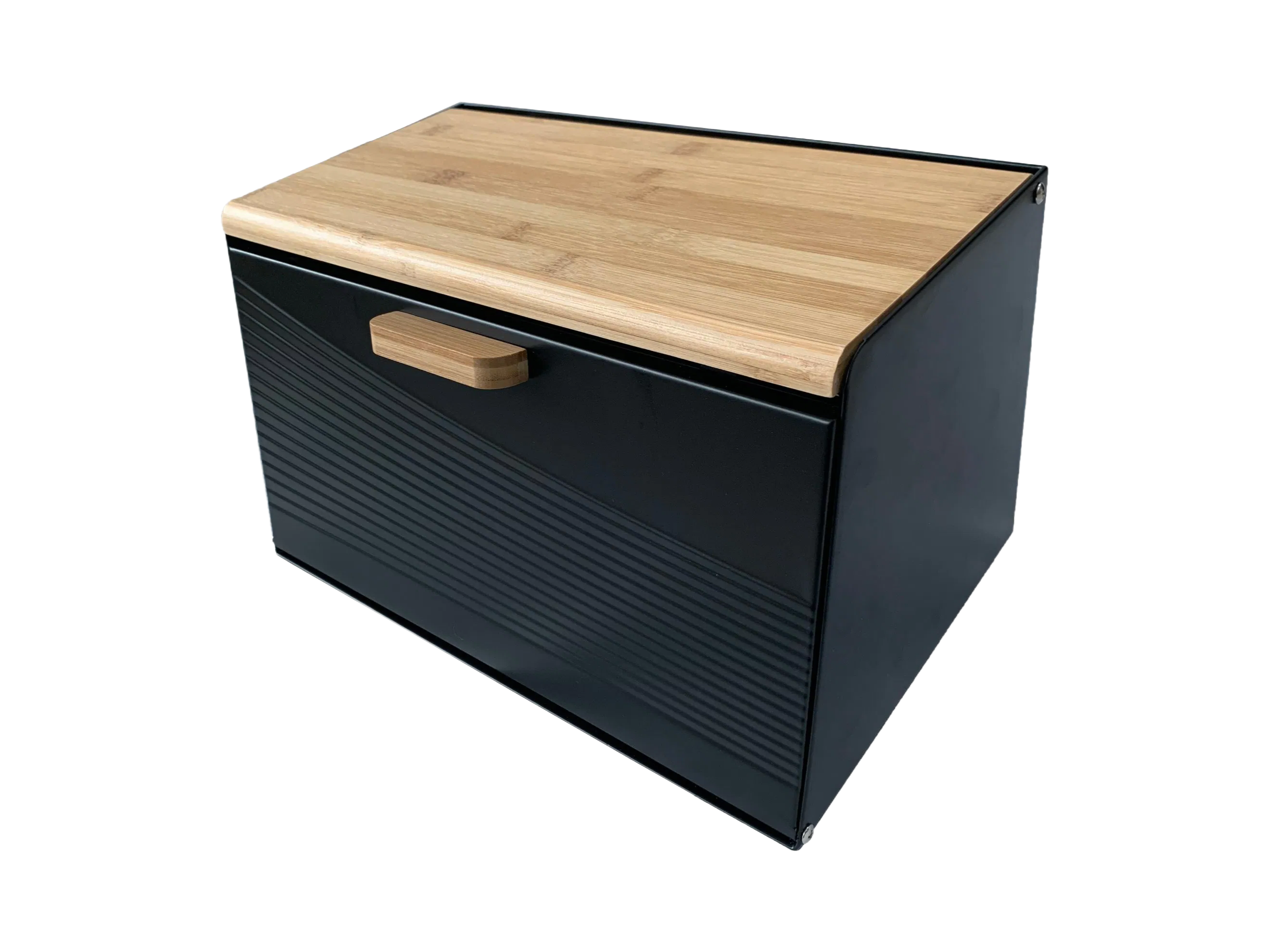 Wholesale Iron Powder Coated Bread Storage Box - 2.6kg Kitchen Organizer with Bamboo Lid