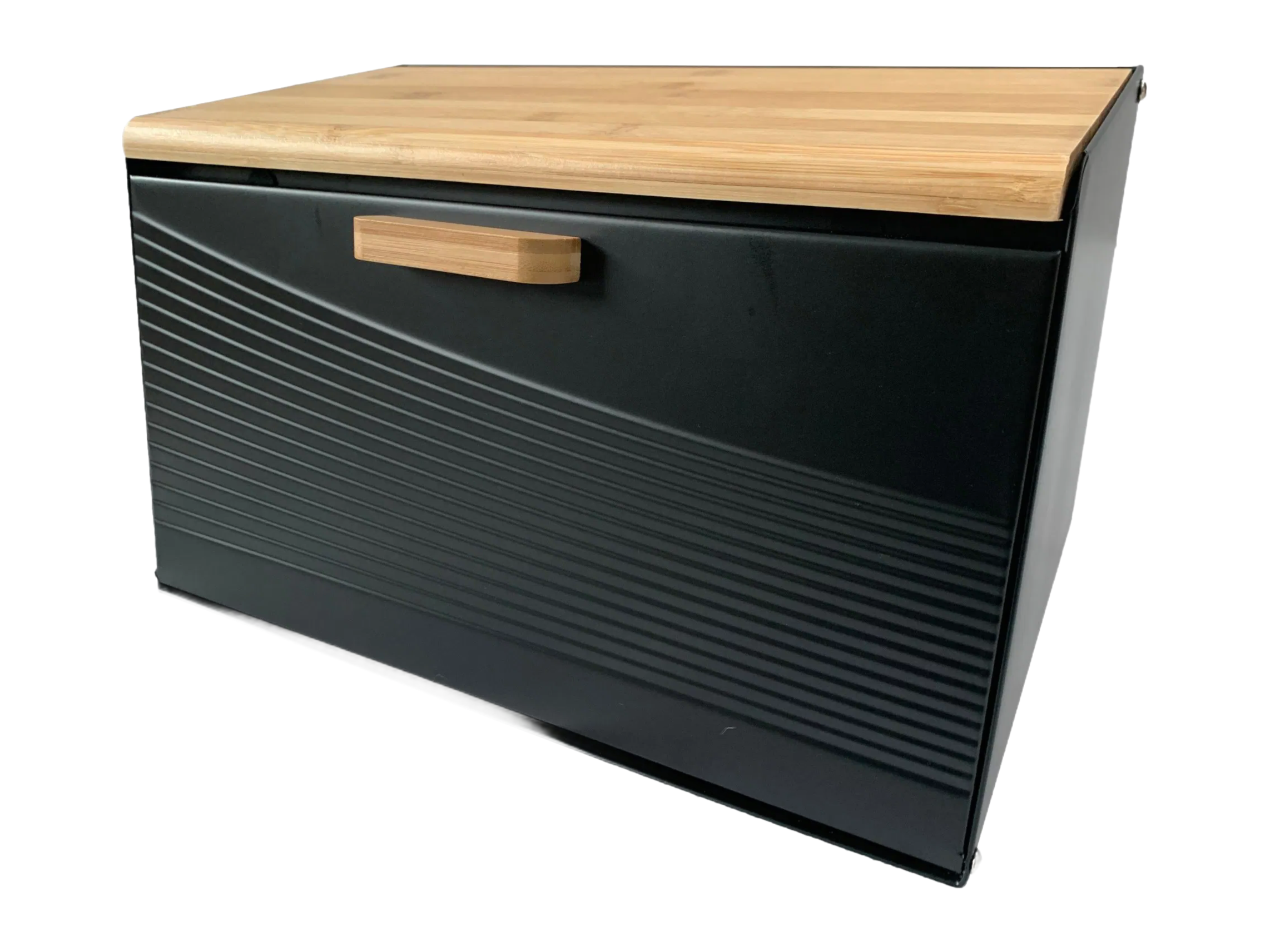 Wholesale Iron Powder Coated Bread Storage Box - 2.6kg Kitchen Organizer with Bamboo Lid