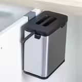 Durable 20.5x13x21cm Stainless Steel Waste Bin with Multifunctional Design