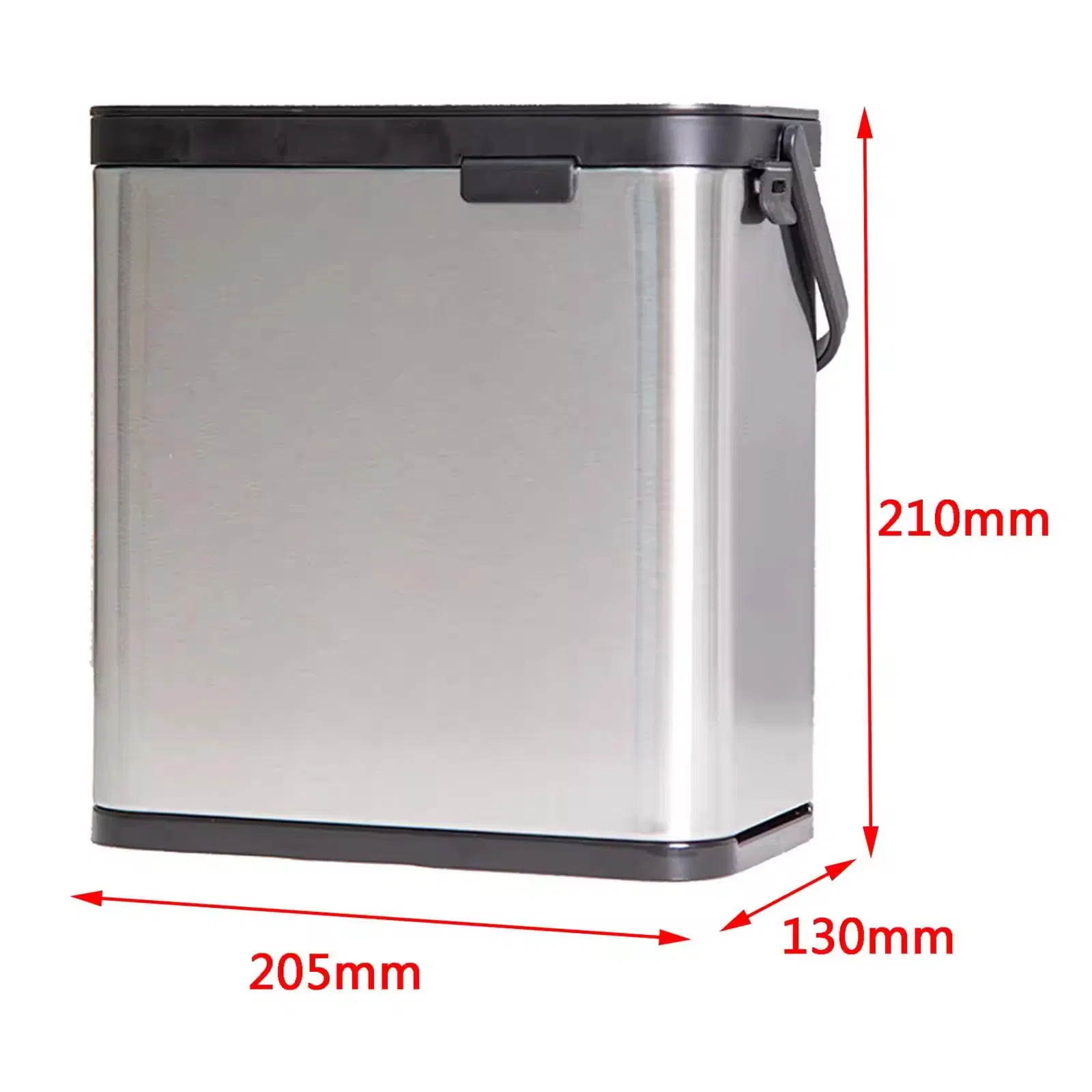 Durable 20.5x13x21cm Stainless Steel Waste Bin with Multifunctional Design