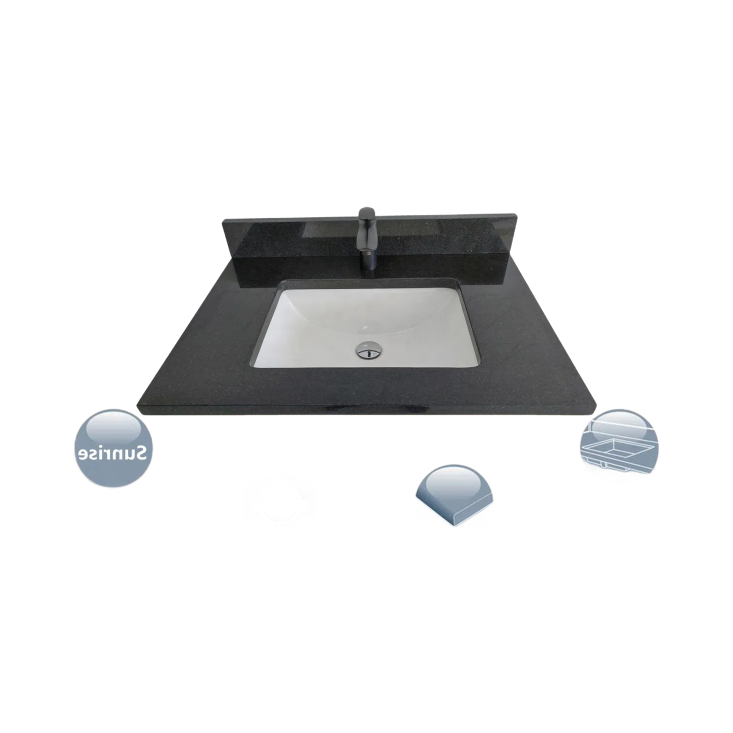 High-Quality Swan White Granite Countertop with Integrated Sink for Kitchen & Bathroom