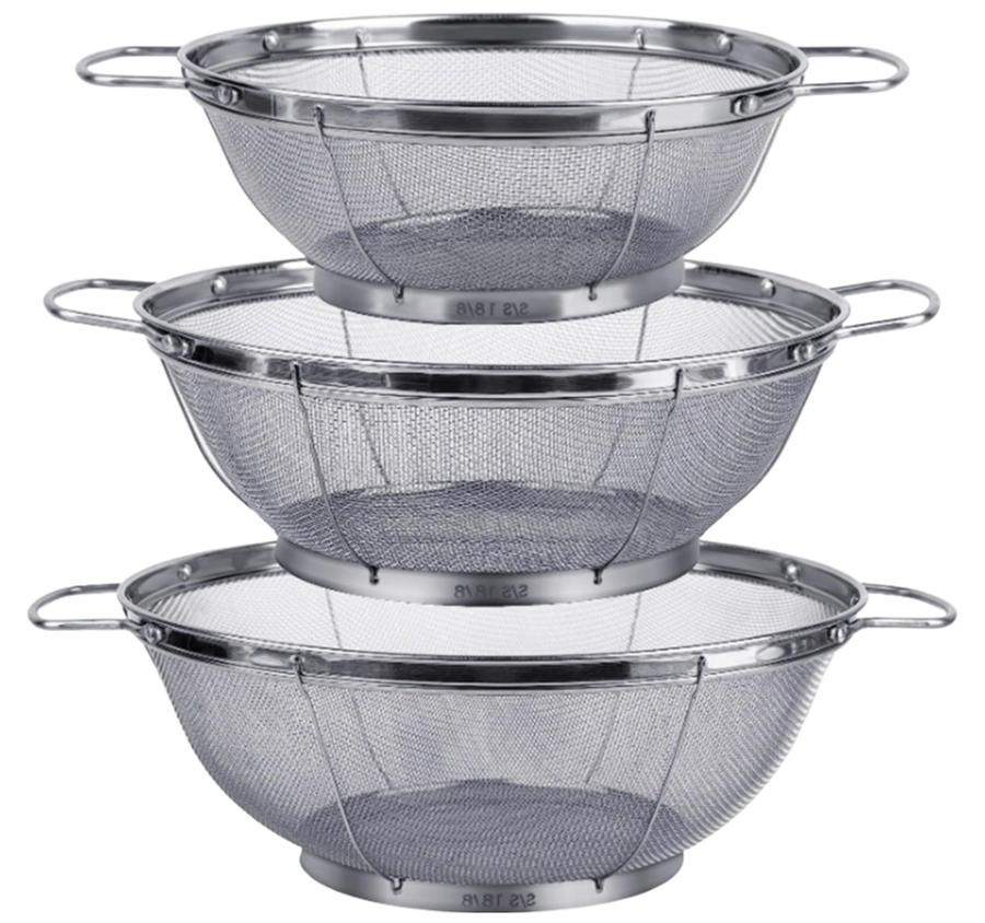 Custom 18/8 Stainless Steel Colander with Wide Rim - Food Grade Pasta Strainer Manufacturer
