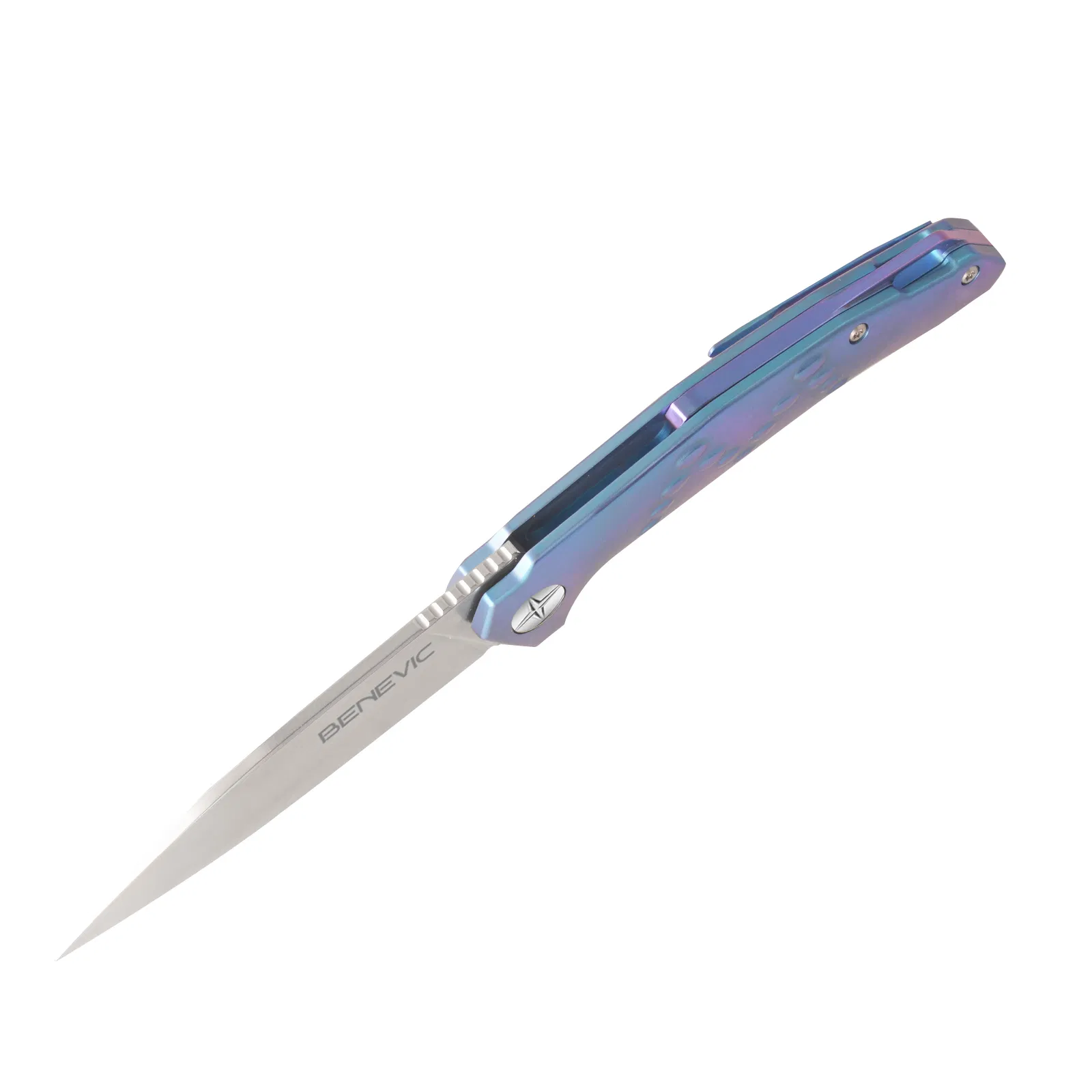 High-Quality Titanium Alloy Handle Folding Knife with M390 Blade for Camping and Hunting