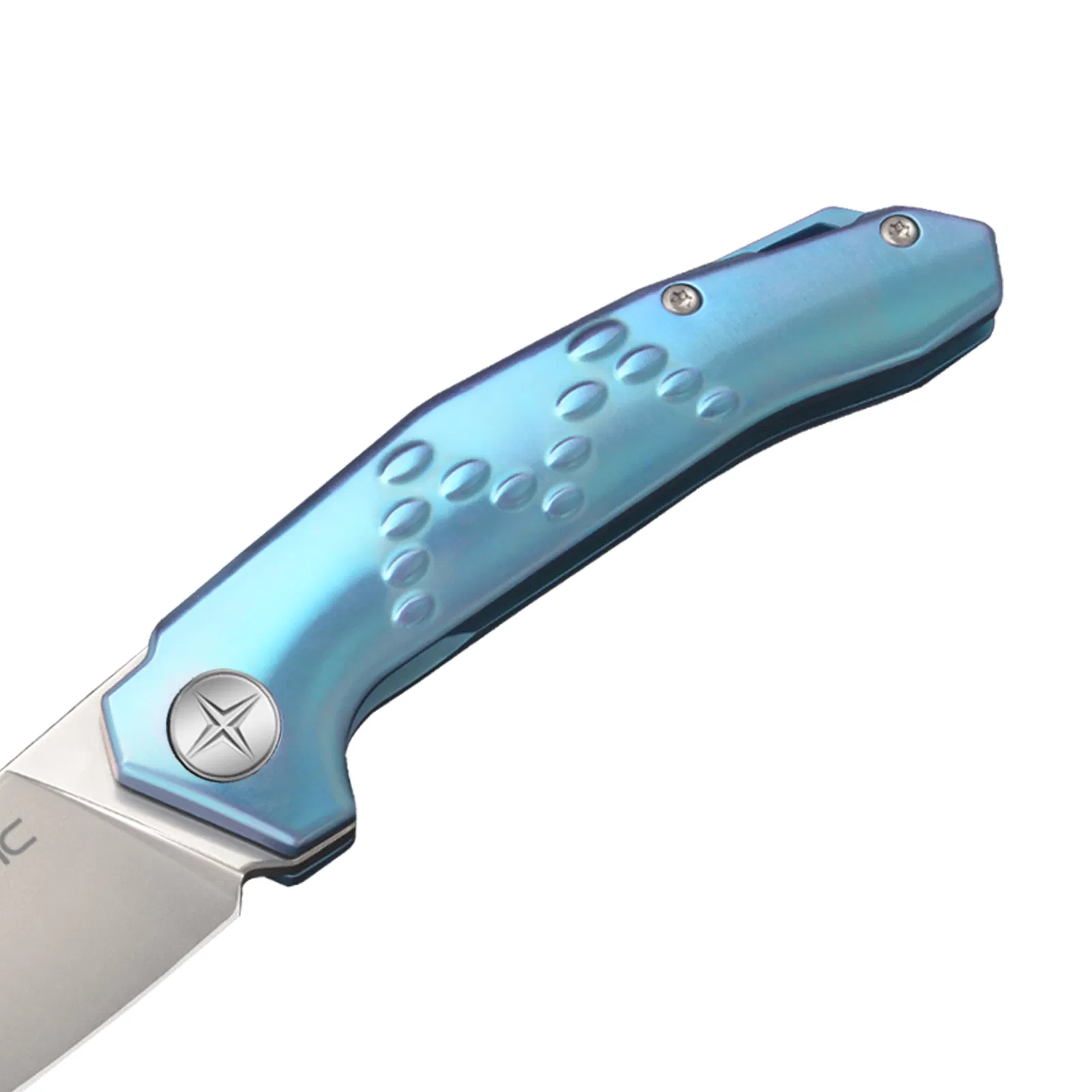 High-Quality Titanium Alloy Handle Folding Knife with M390 Blade for Camping and Hunting