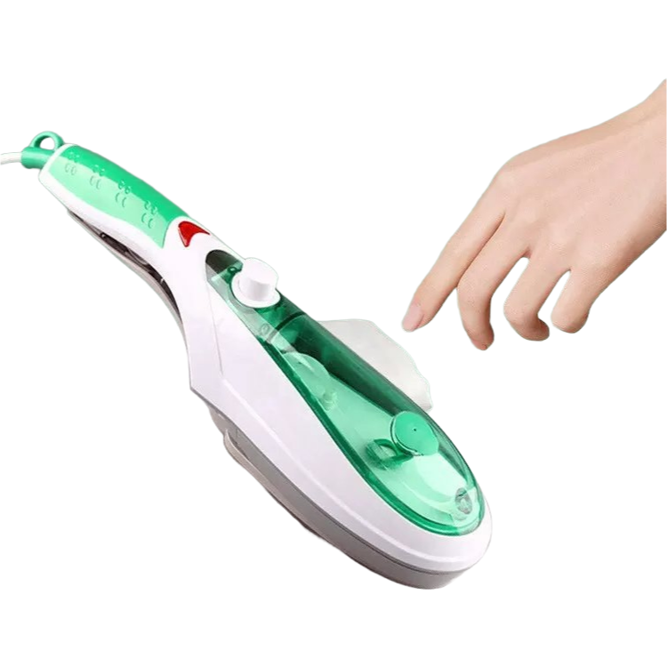 Compact Travel Garment Steamer with Multiple Plug Options for International Use