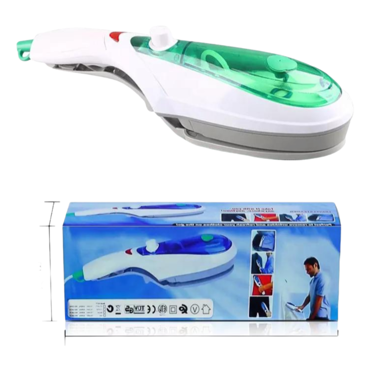 Compact Travel Garment Steamer with Multiple Plug Options for International Use
