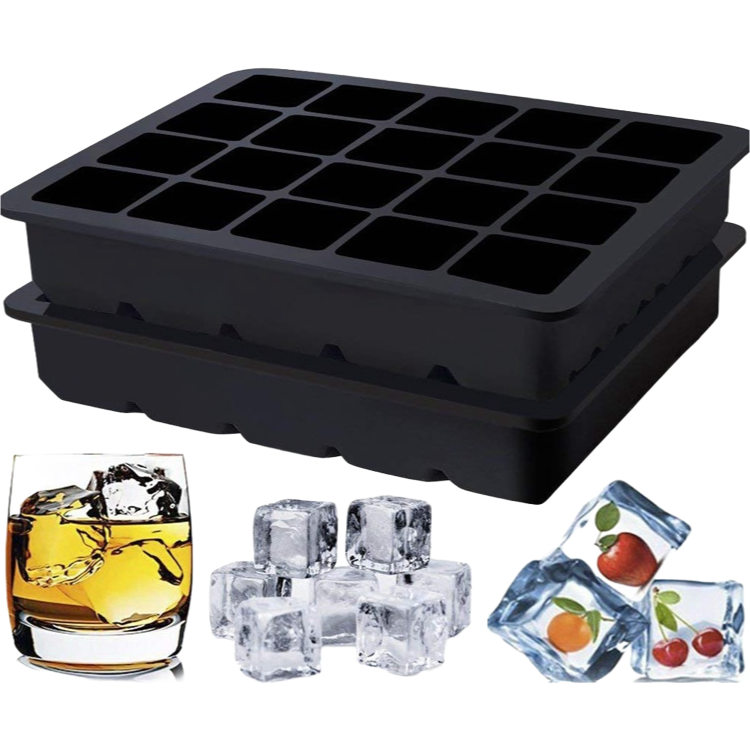 Reusable Non-Stick Silicone Ice Cube Trays for DIY Drinks and Food Preparation