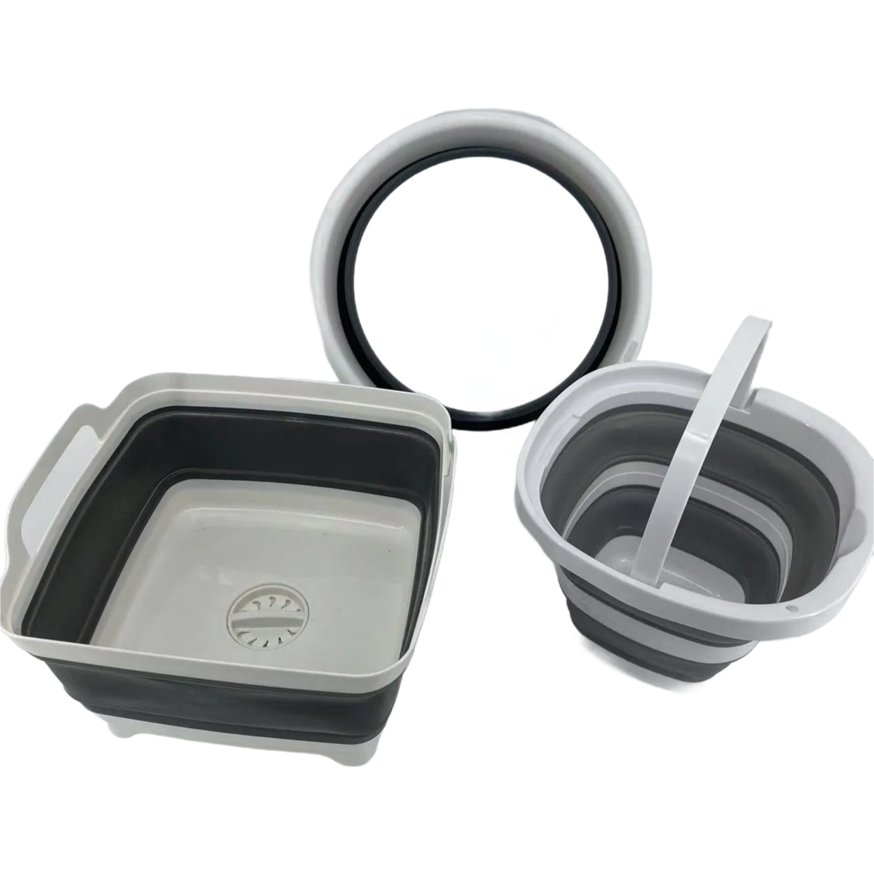 10L Foldable Plastic Bucket with TPR Handle - Collapsible Storage Container for Home & Outdoor Use