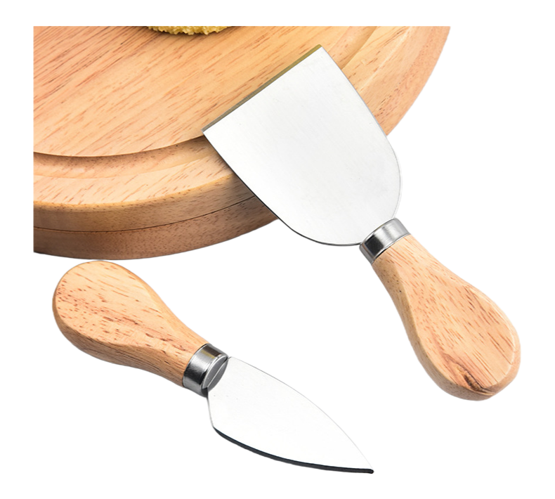 Premium Bamboo Cheese Board Set with Stainless Steel Knives - Customizable Charcuterie Platter