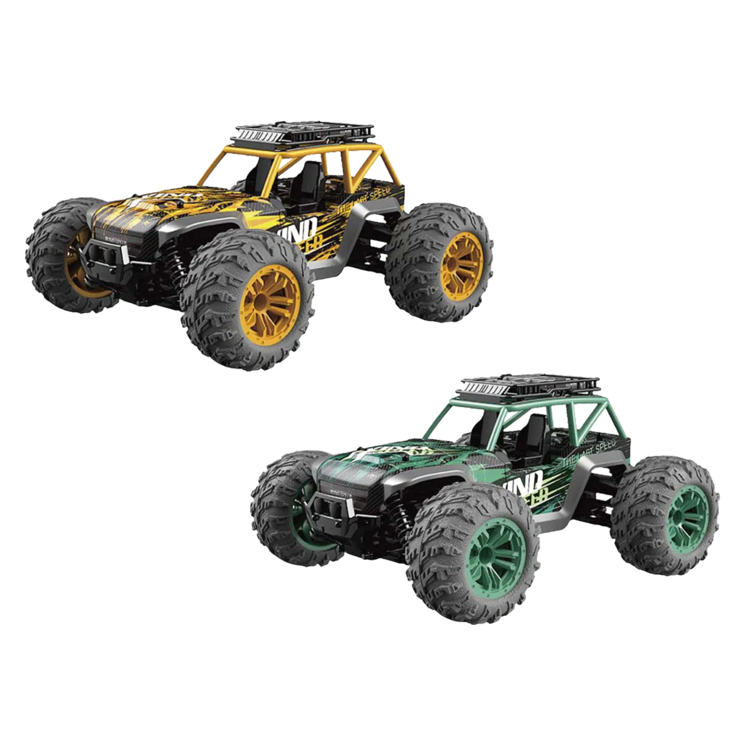 1/14 Scale 36 KM/H High Speed 4WD Remote Control Car - Green/Yellow Off-road Truck Toy