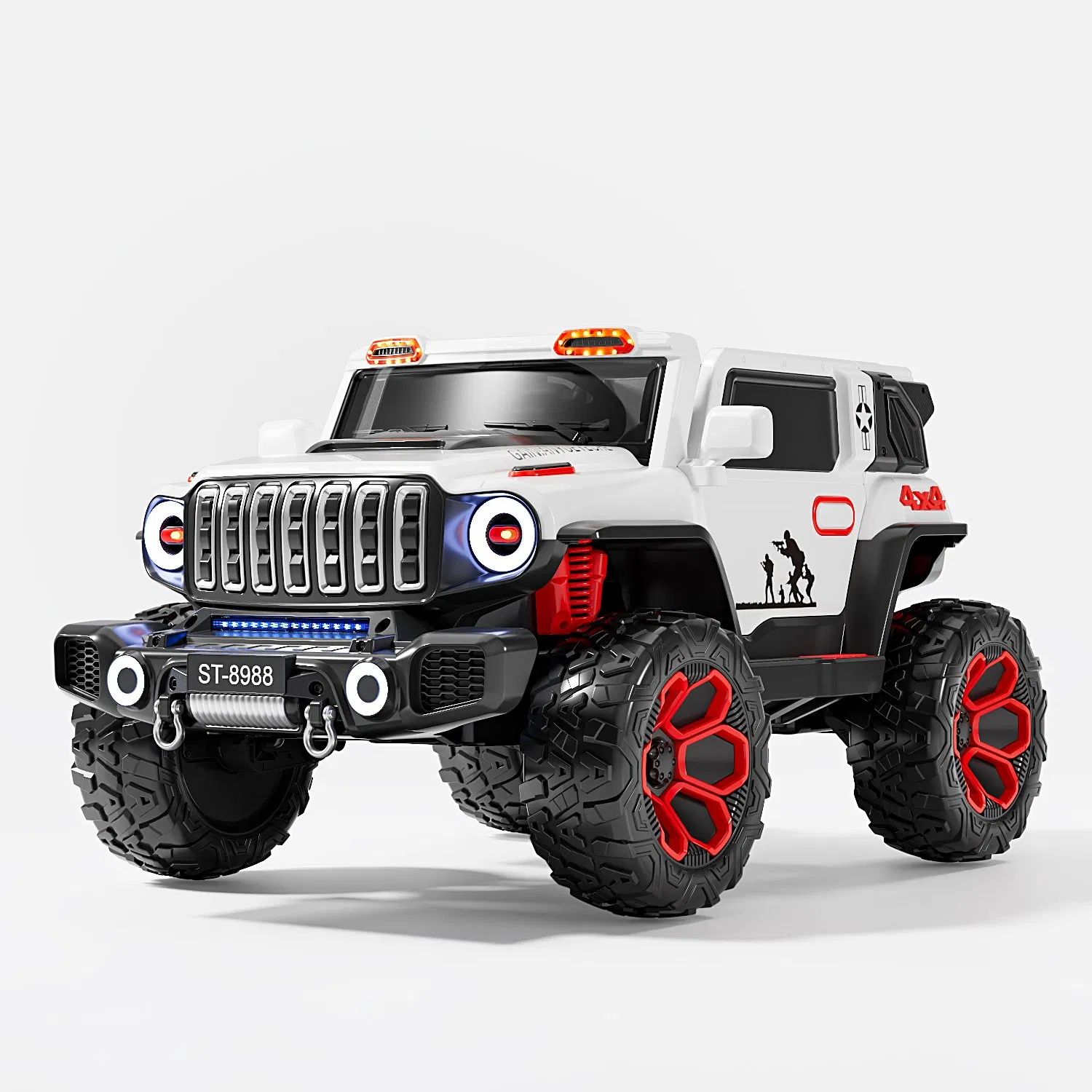 Wholesale PP Polypropylene Kids Electric Toy Car with LED Lights and Shock Absorption Function