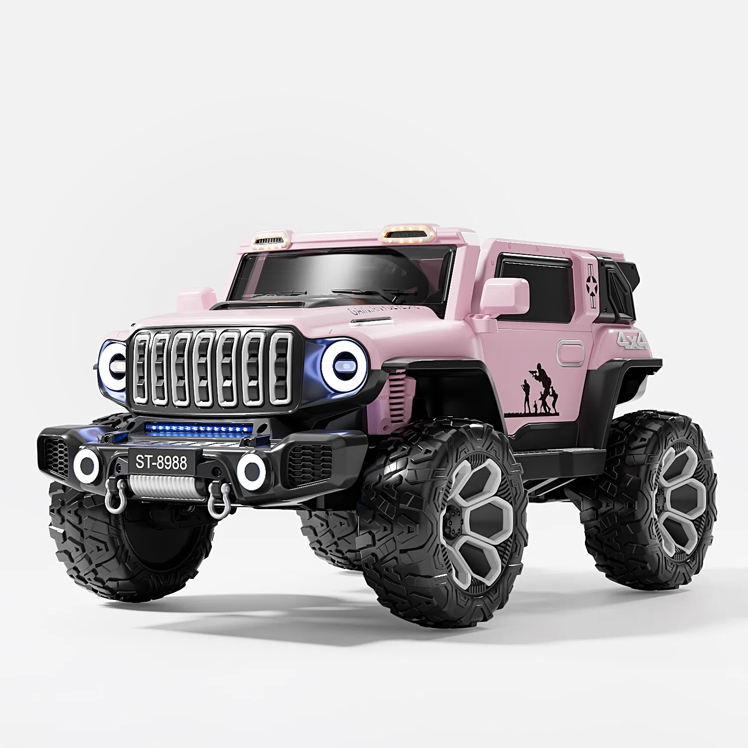 Wholesale PP Polypropylene Kids Electric Toy Car with LED Lights and Shock Absorption Function