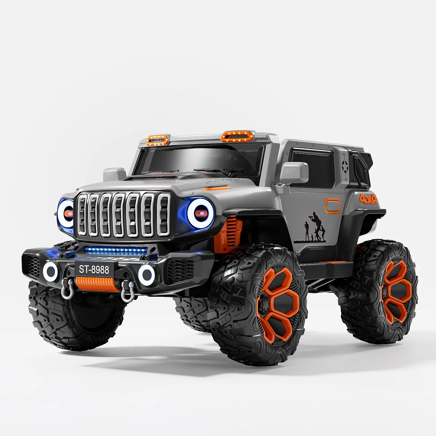 Wholesale PP Polypropylene Kids Electric Toy Car with LED Lights and Shock Absorption Function