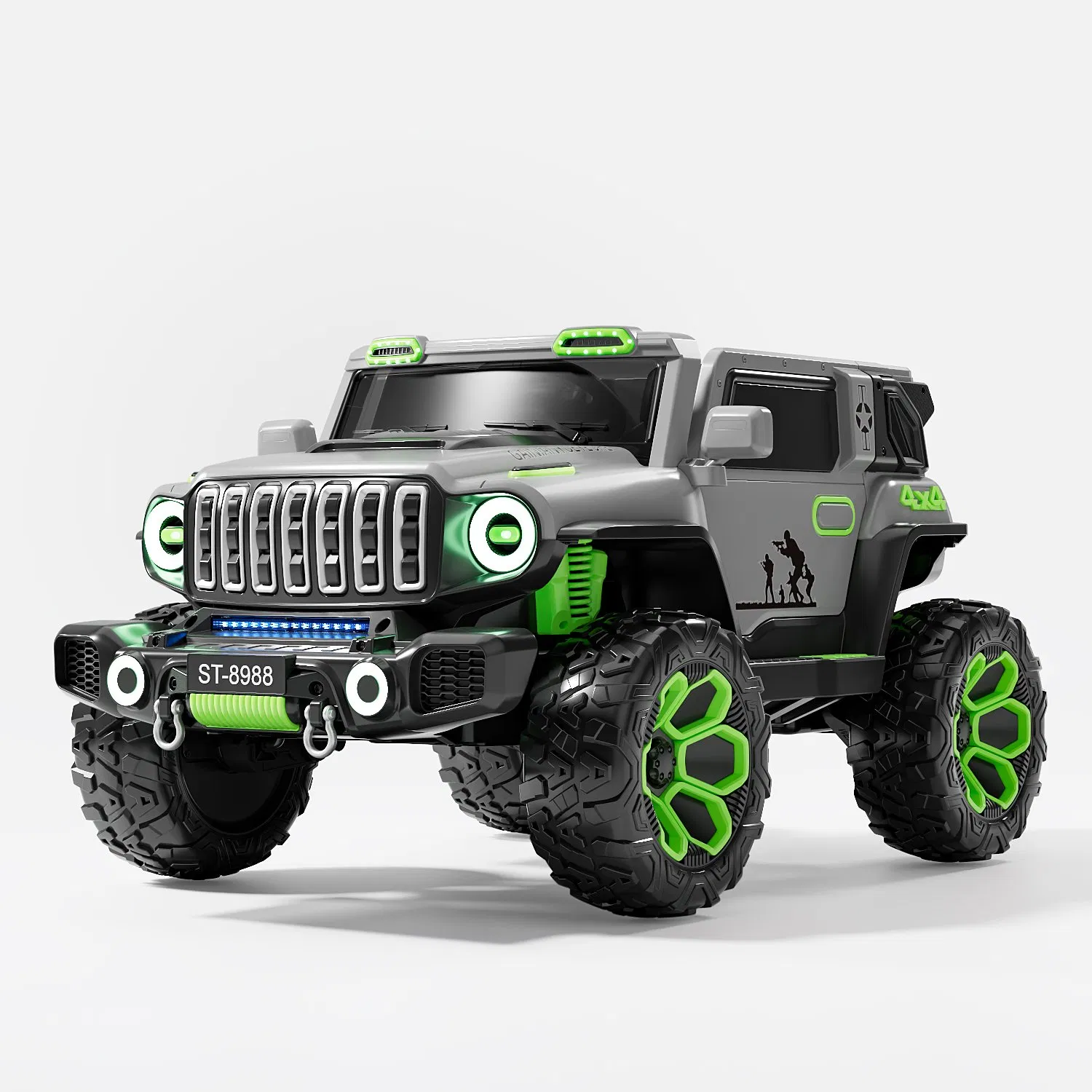 Wholesale PP Polypropylene Kids Electric Toy Car with LED Lights and Shock Absorption Function