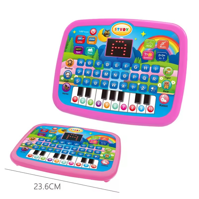 Interactive Kids Learning Tablet with LED Screen - English Educational Toy Computer for Children