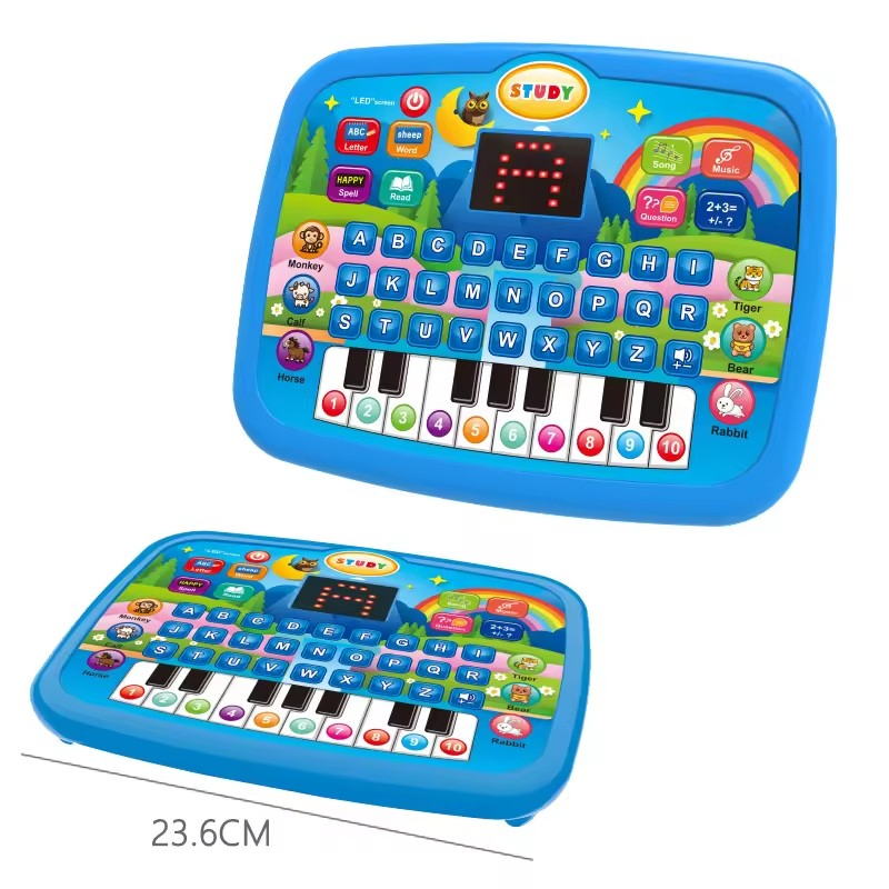 Interactive Kids Learning Tablet with LED Screen - English Educational Toy Computer for Children